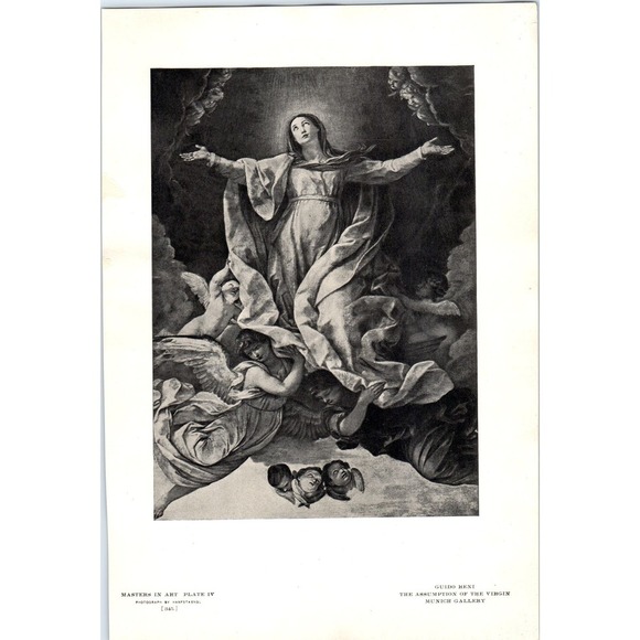 None Other - The Assumption of the Virgin - Guido Reni c1905 Art Print D14